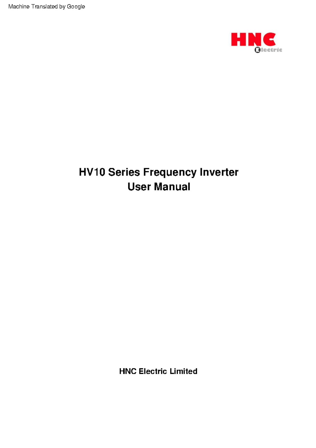 202211012002 351510 3 - User Manual for HV10 Frequency Inverter - Studocu