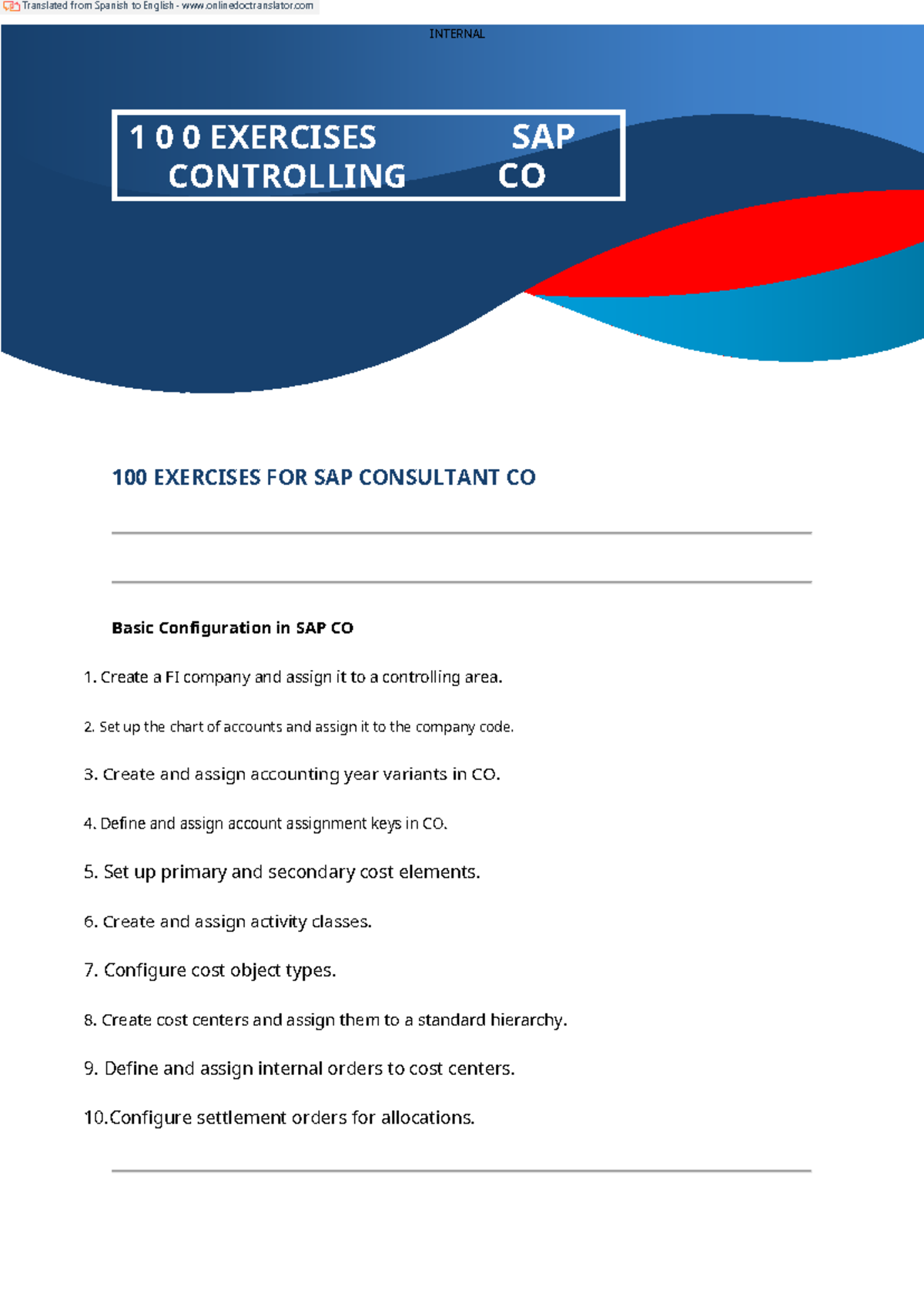 100 Exercises for SAP CO Controlling: Essential Configurations and ...