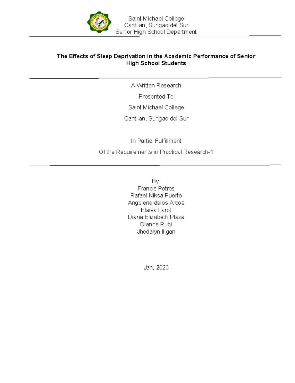 The Effects of Sleep Deprivation on Academic Performance of SHS ...