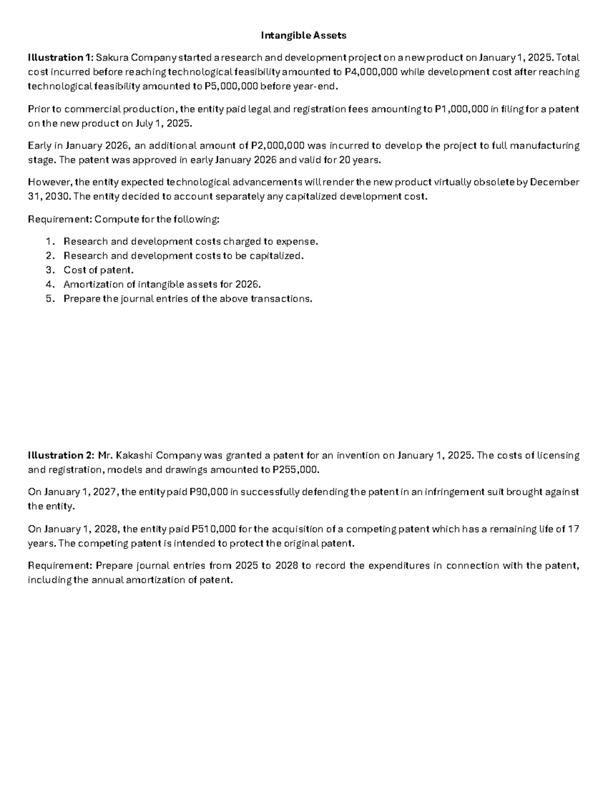 Intangible Assets Case Study Bsa Company Course Code 9 Studocu