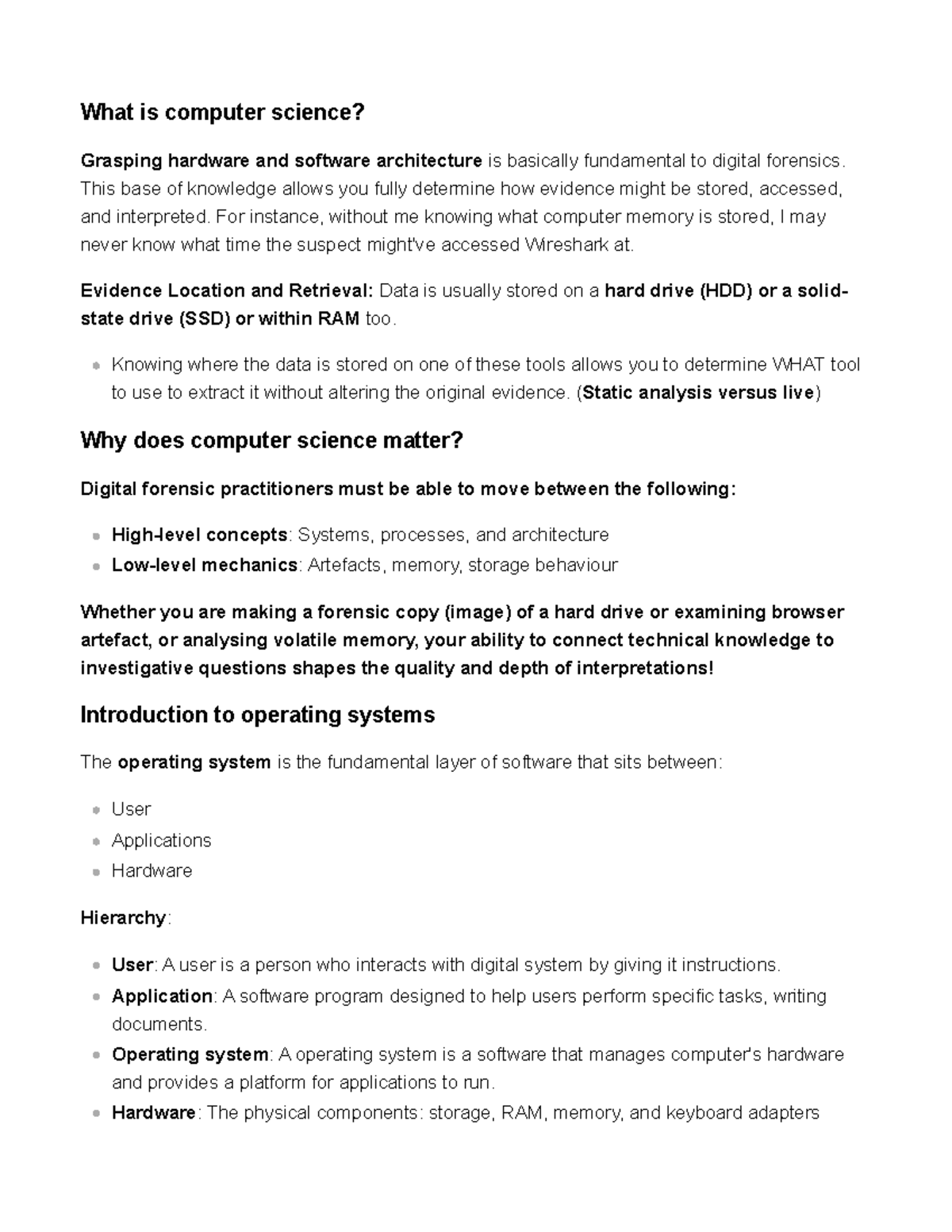 Digital Forensics 101: Understanding Hardware & Software Architecture ...