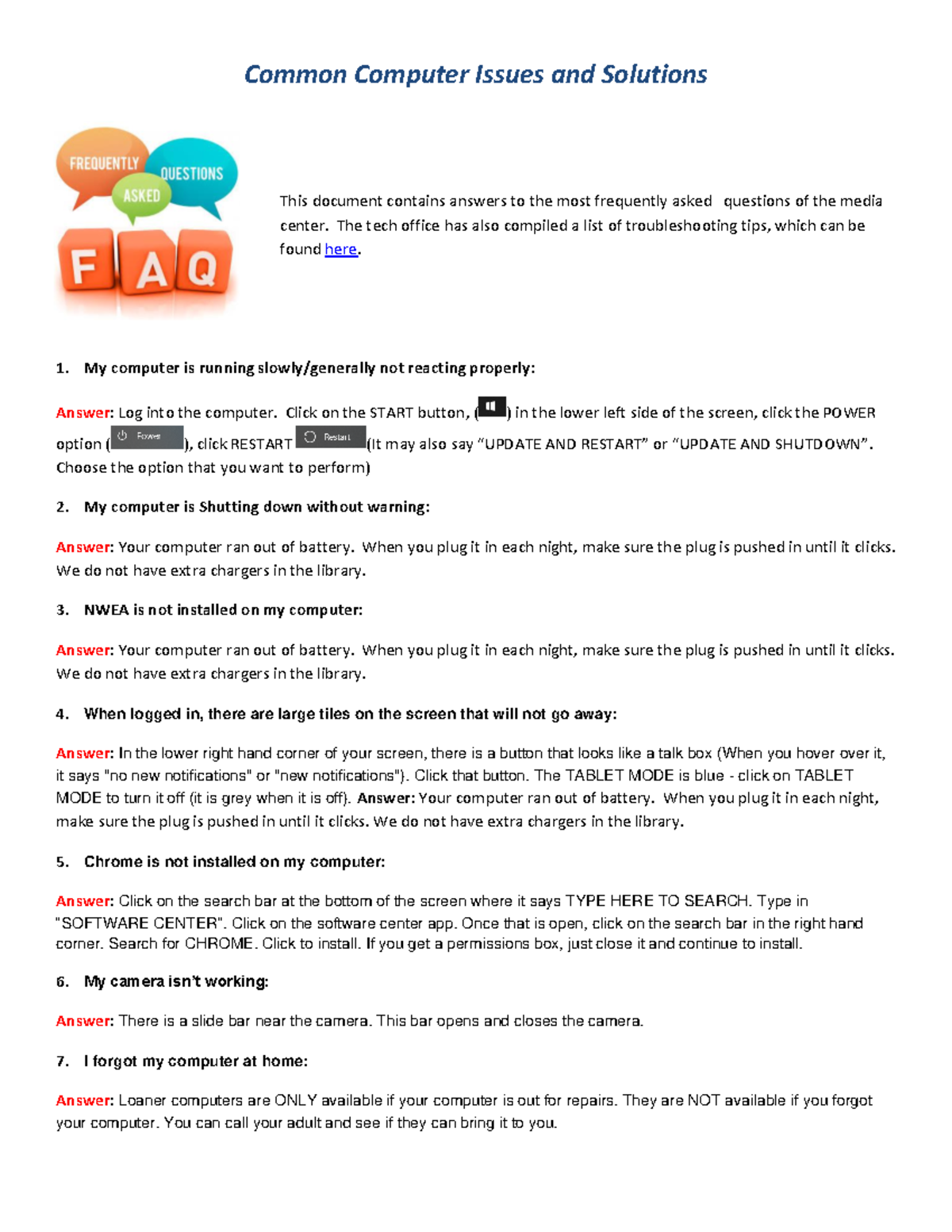 Common Computer Issues & Solutions: FAQs and Troubleshooting Tips - Studocu