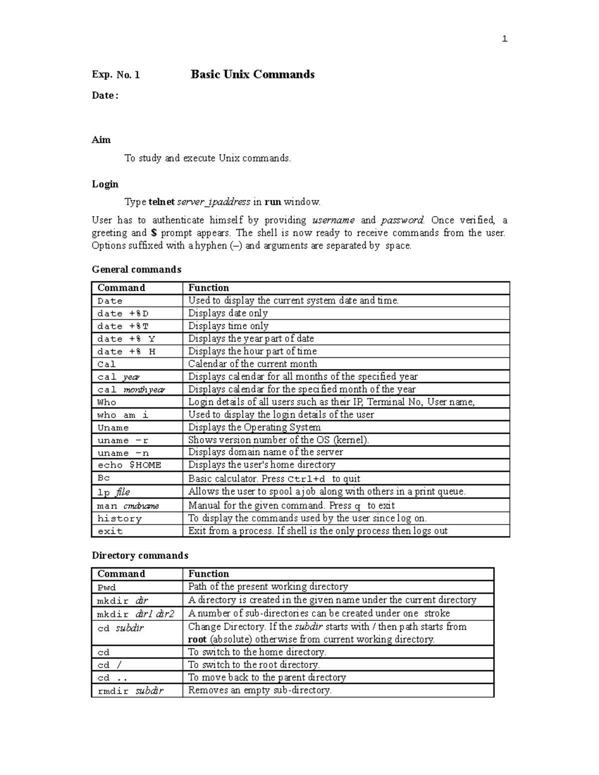 Lab Record: OS Lab Ex.No. 1-3: Windows, UNIX Commands & C Programs ...