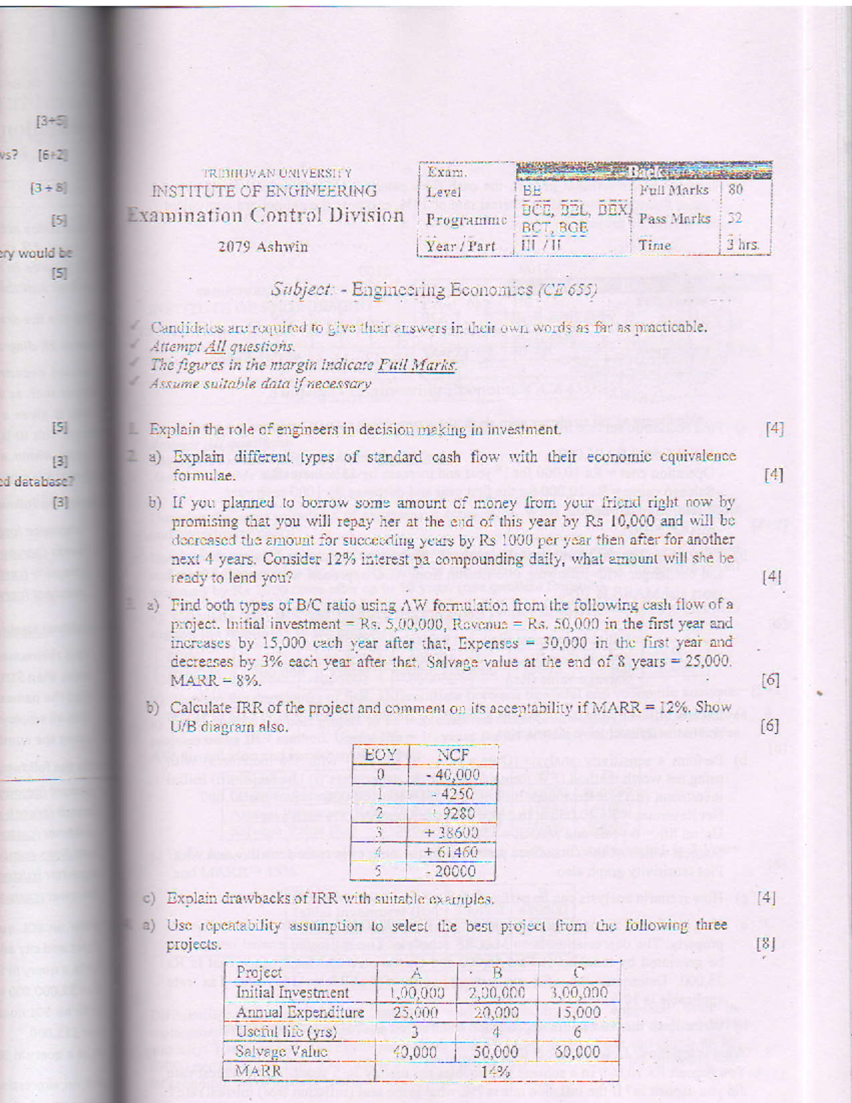 Engineering Economics (CE 655) Final Exam Notes and Analysis - Studocu