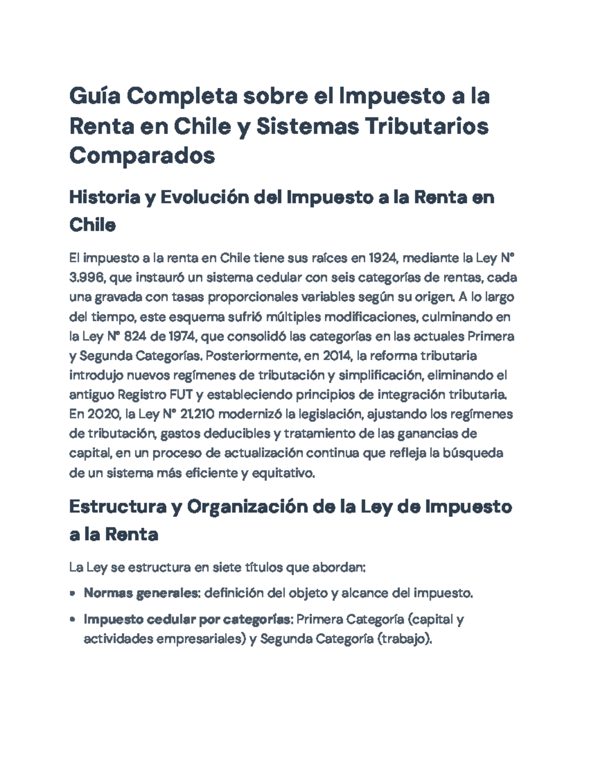 Guía Completa sobre el Impuesto a la Renta en Chile y su Evolución ...