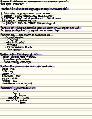 Kin 101: Final Review Notes for Exam Preparation - Final kin Revie ...
