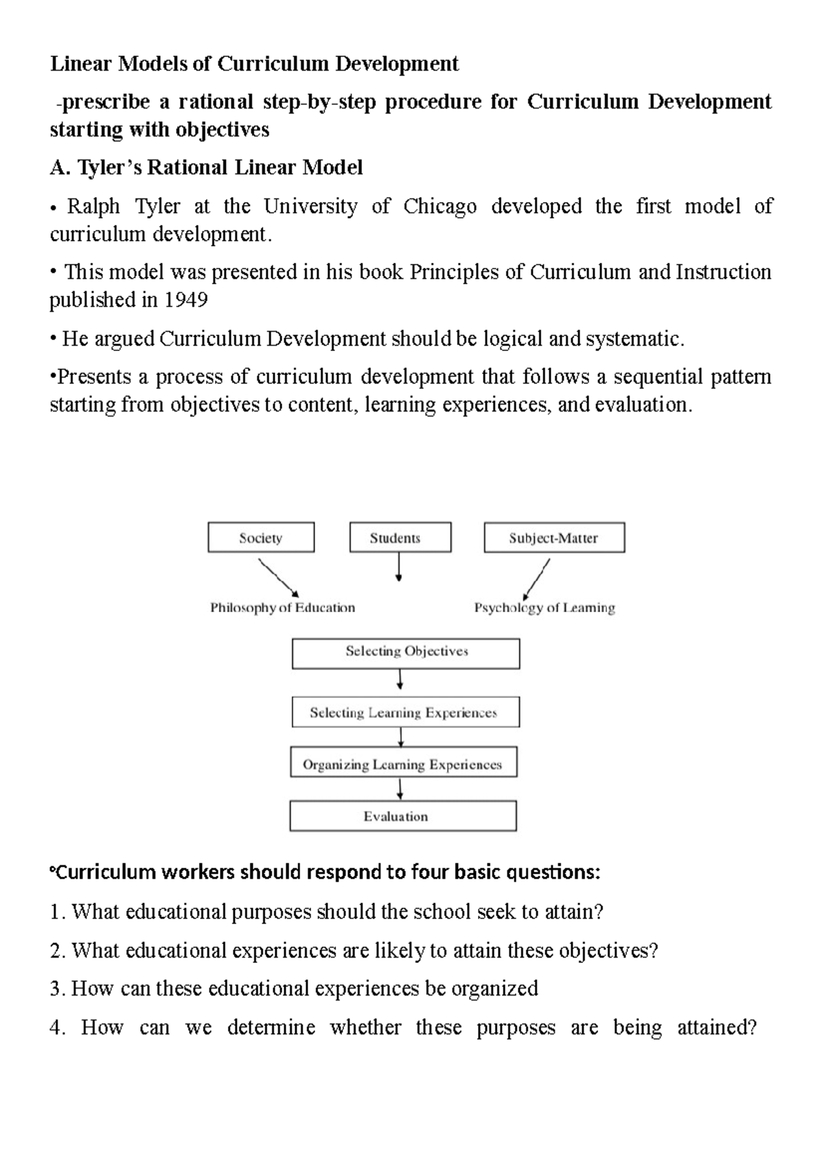 Curriculum Models Overview: A Study of Linear and Rational Approaches ...