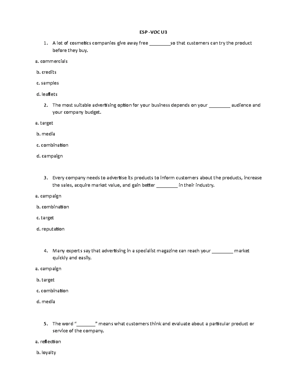 Extra Exercises - Customer Satisfaction UNIT 2 Review - Studocu