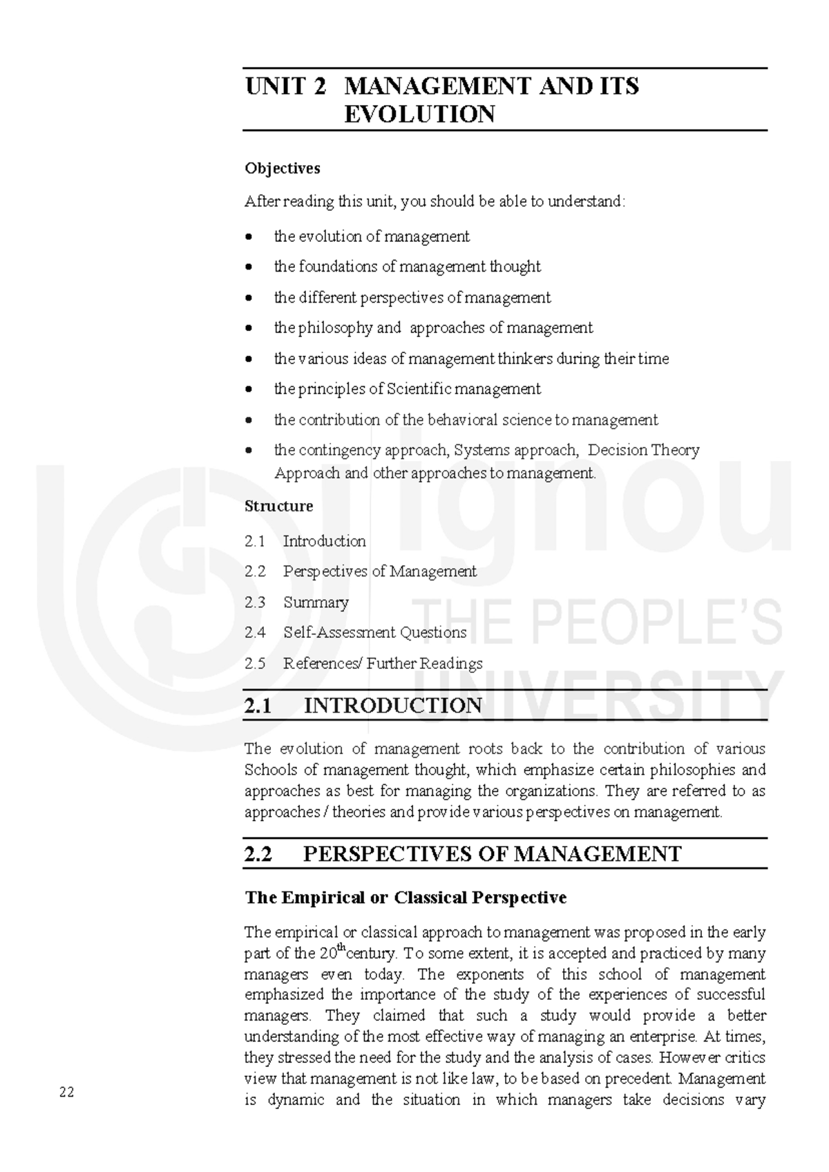 Unit 2: The Evolution of Management Theories and Principles - Studocu