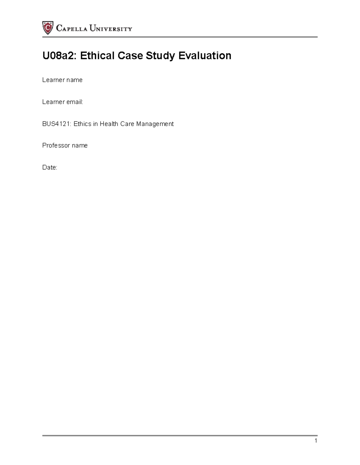 U8A2 Ethical Case Study - U08a2: Ethical Case Study Evaluation Learner ...