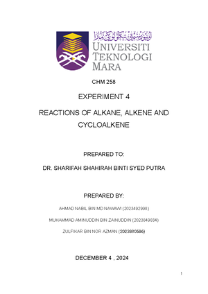 Chm 258 lab - chm258 lab - CHM FUNDAMENTAL OF ORGANIC ...