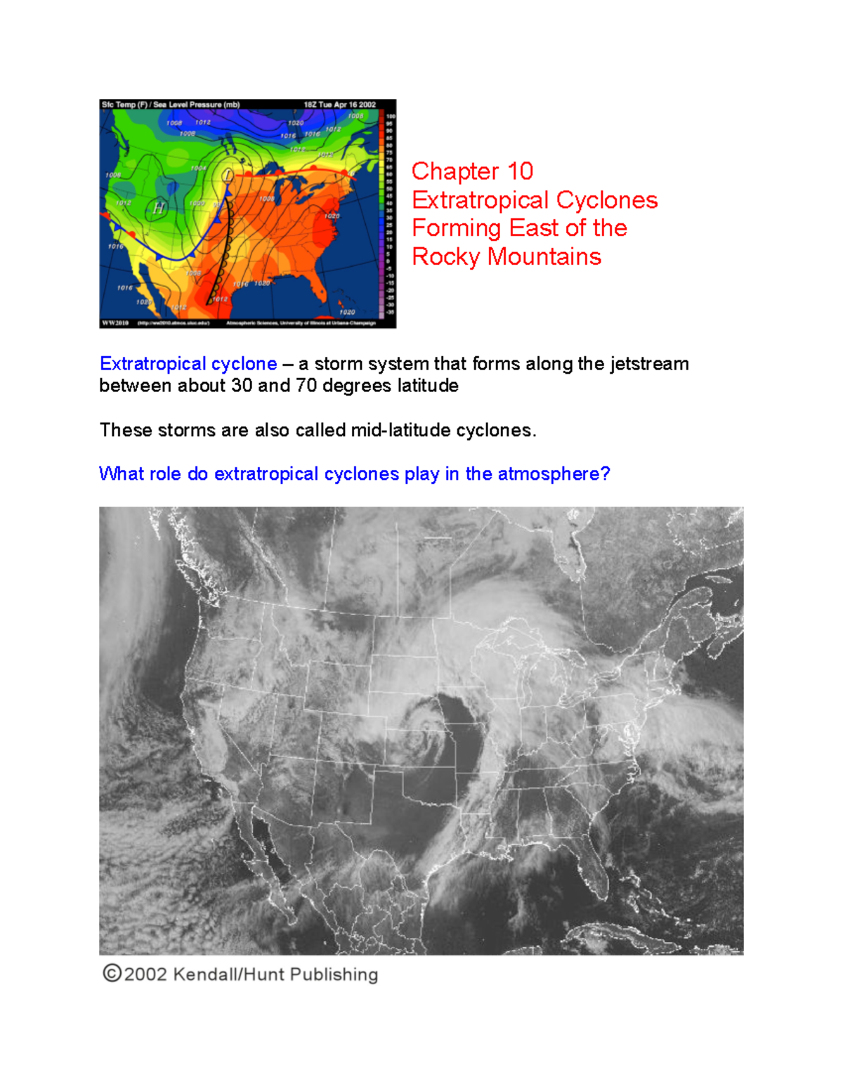 Geog 101 Chapter 10 Lecture Notes: Extratropical Cyclones Explained ...