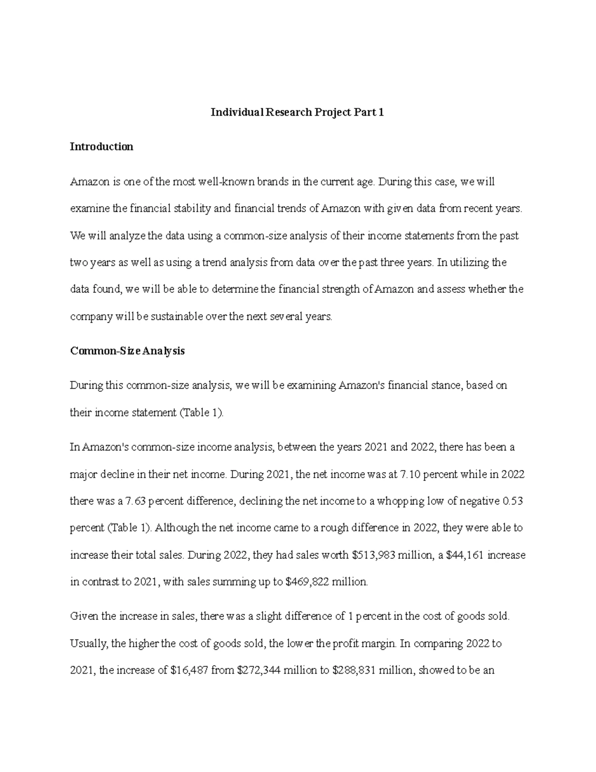 Market Ratios Analysis & Stock Valuation: FINC 330 Research Project ...