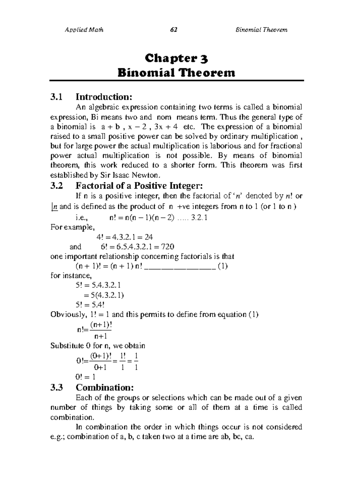 Binomial Theorem Study Guide and Exercises (Chapter 3) - Studocu