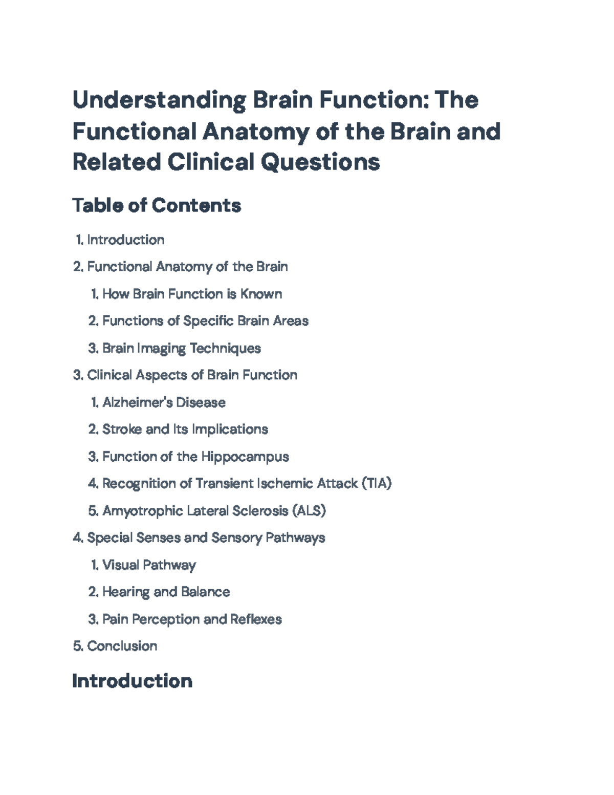 Understanding Brain Function: Anatomy, Diseases, and Clinical Aspects ...