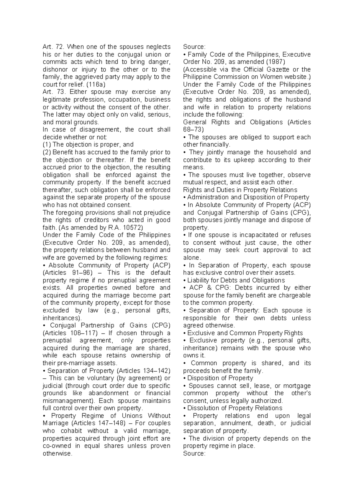 Family Code & Revised Penal Code Overview: Property & Crimes (CGP G2 ...