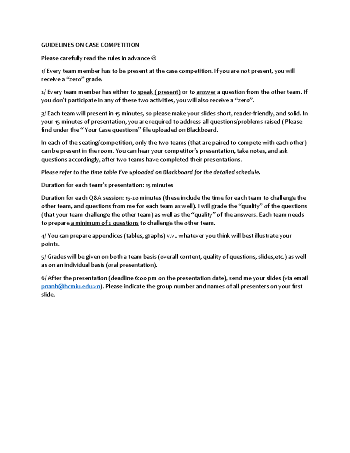Guidelines for case competition - GUIDELINES ON CASE COMPETITION Please ...