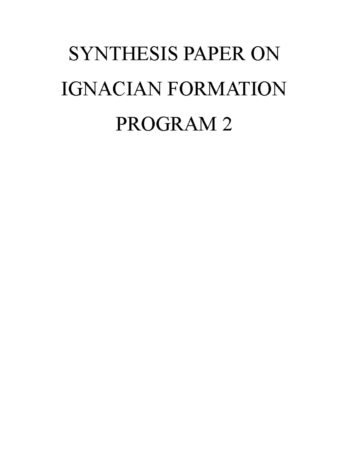 Synthesis Paper - Exploring Mother Ignacia's Life and Legacy in ...