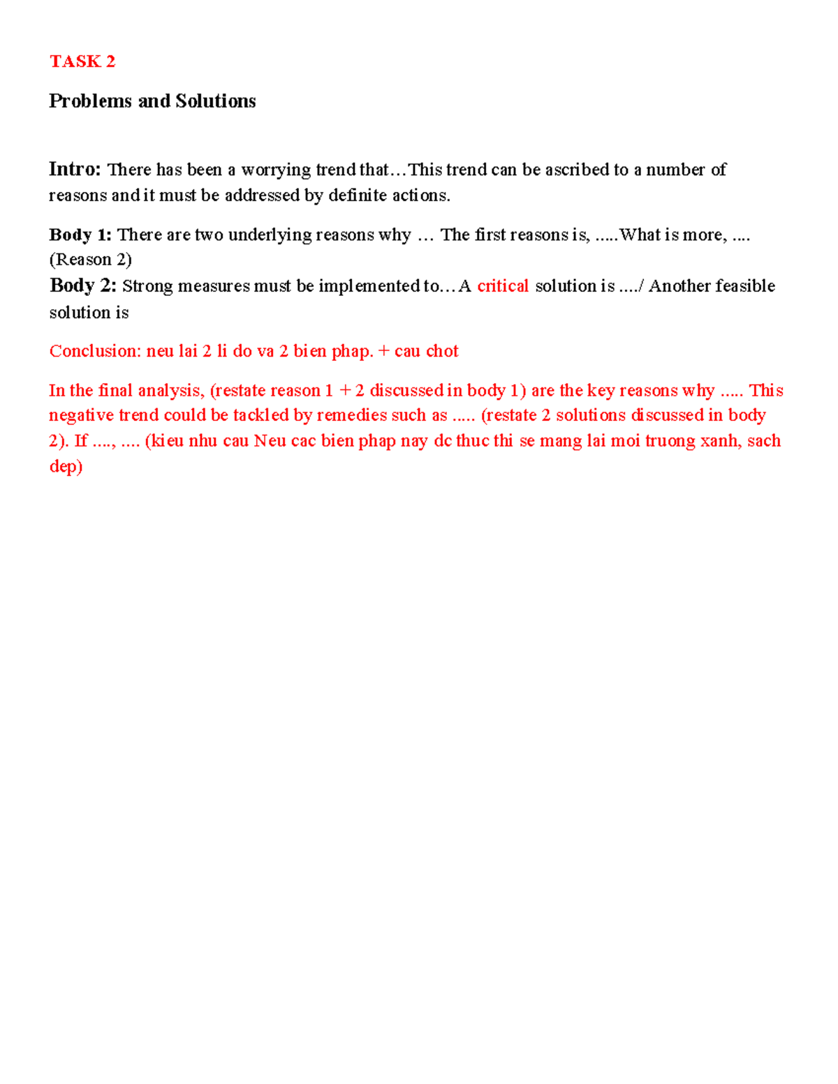 TASK 2 Template updated by Ngoc - TASK 2 Problems and Solutions Intro ...
