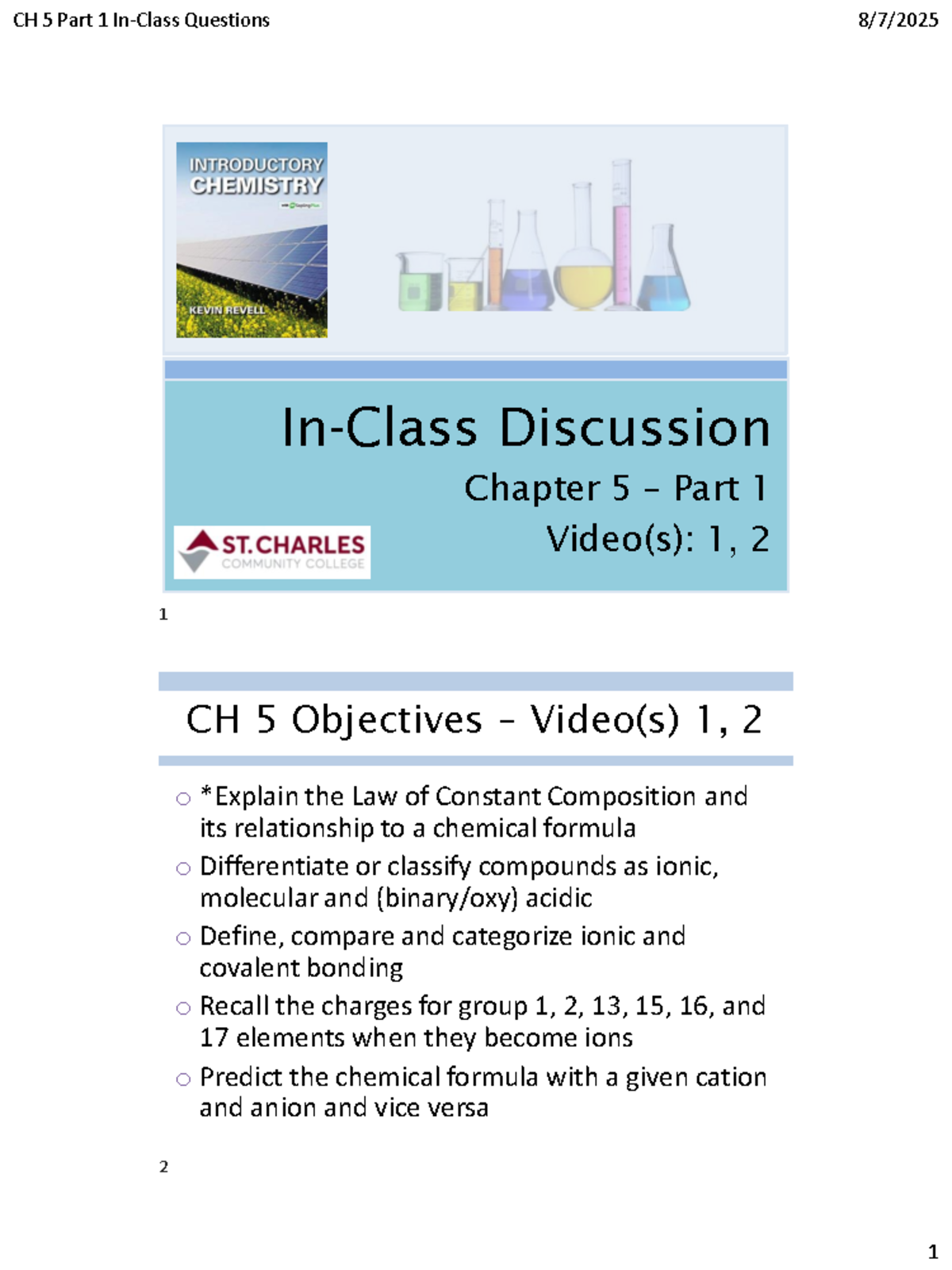 CH 5 In-Class Questions & Practice Problems: Concepts Review - Studocu