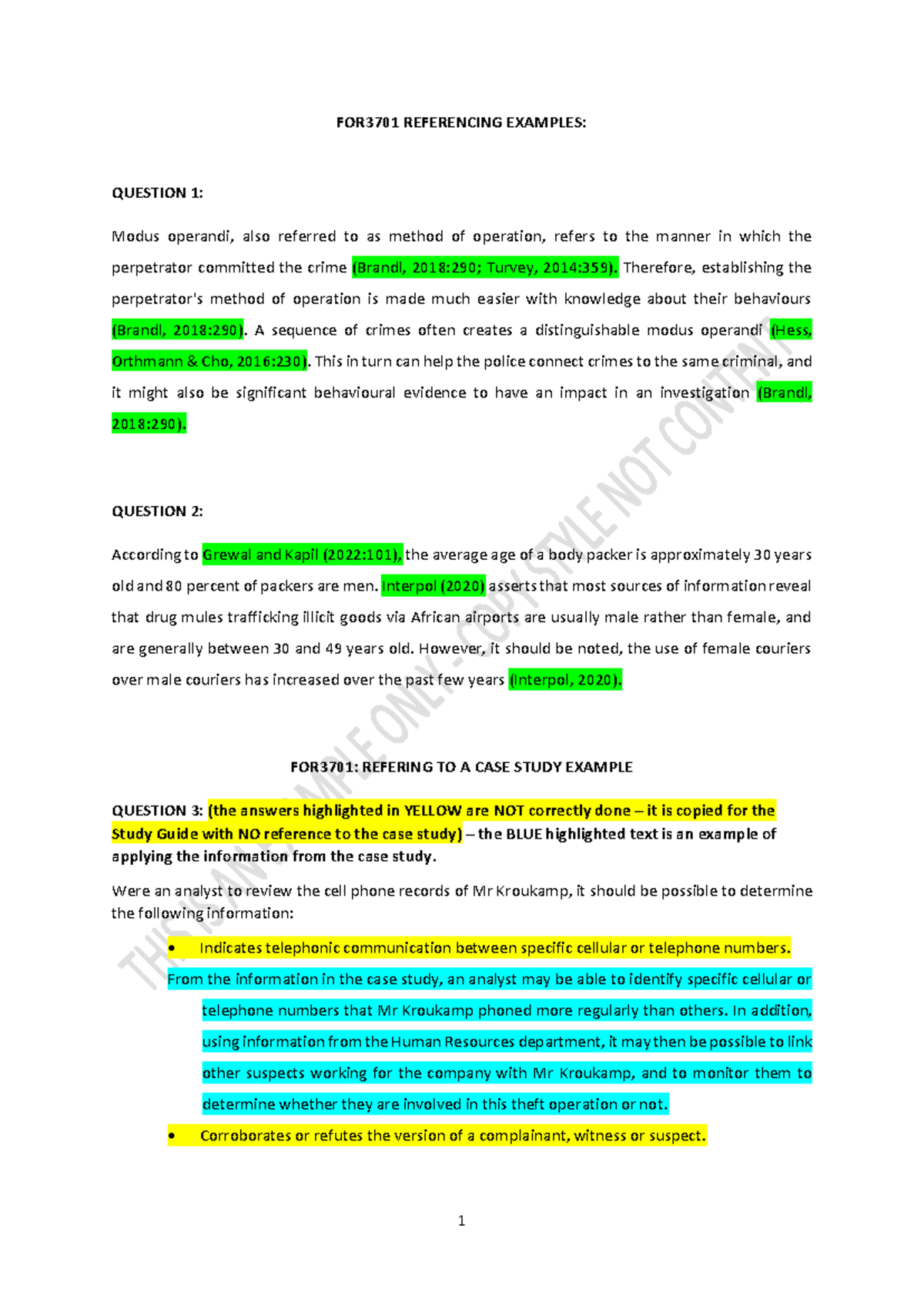 FOR3701 CASE STUDY & REFERENCING EXAMPLES: Key Insights and Analysis ...