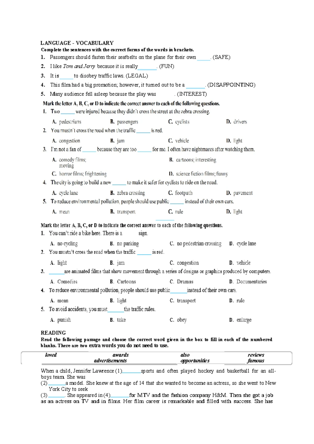 Dap an 3 de - helpful - END-OF-TERM TEST (SEMESTER 1) Thời gian: 60 ...