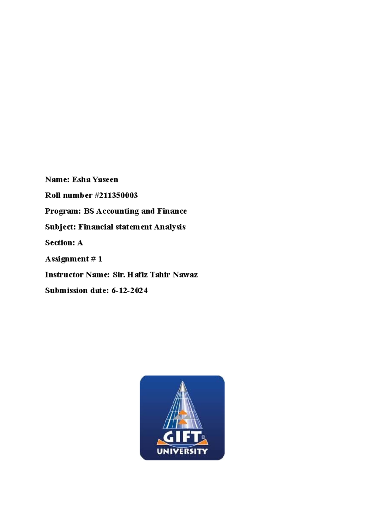 FSA - Shezan Company Description of Heads of Accounts - Name: Esha ...
