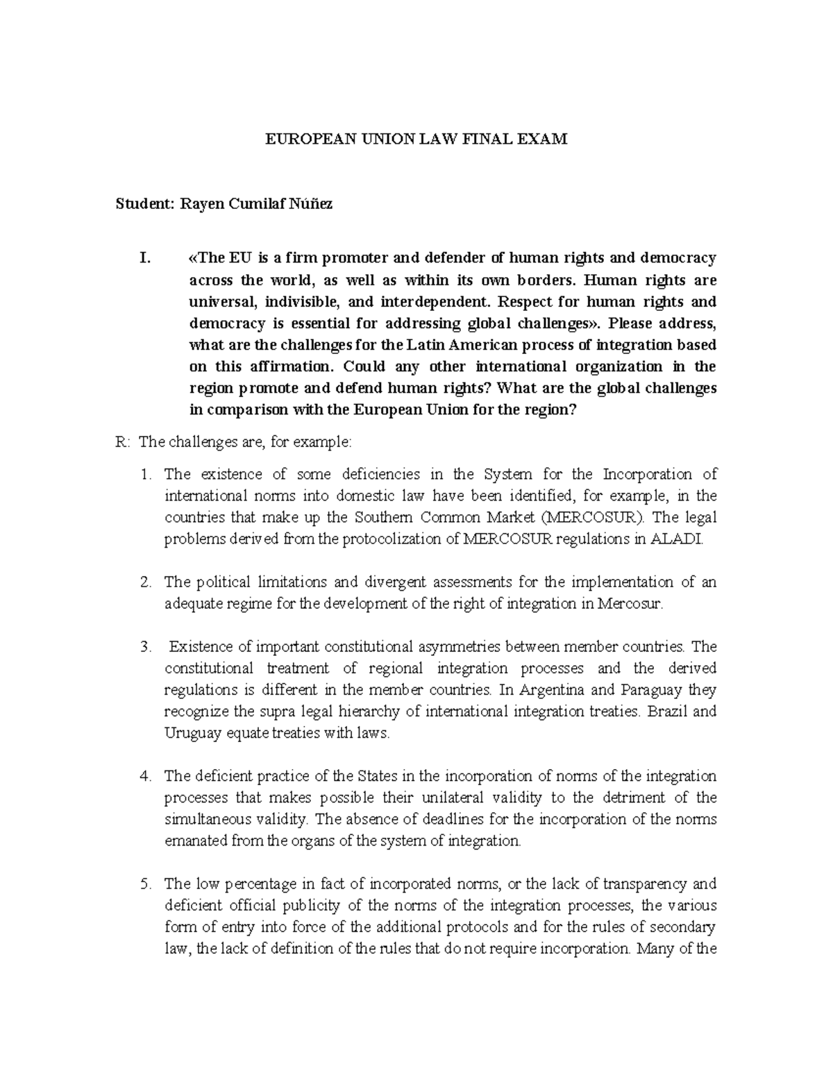 European Union law final exam insights and challenges in Latin America ...