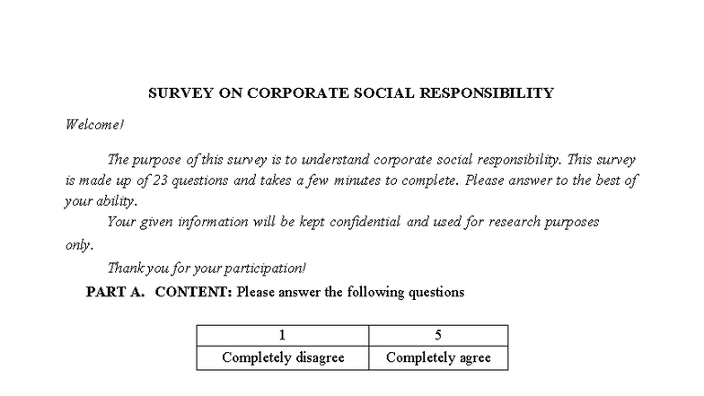 CSR Survey: Understanding Corporate Social Responsibility - Studocu