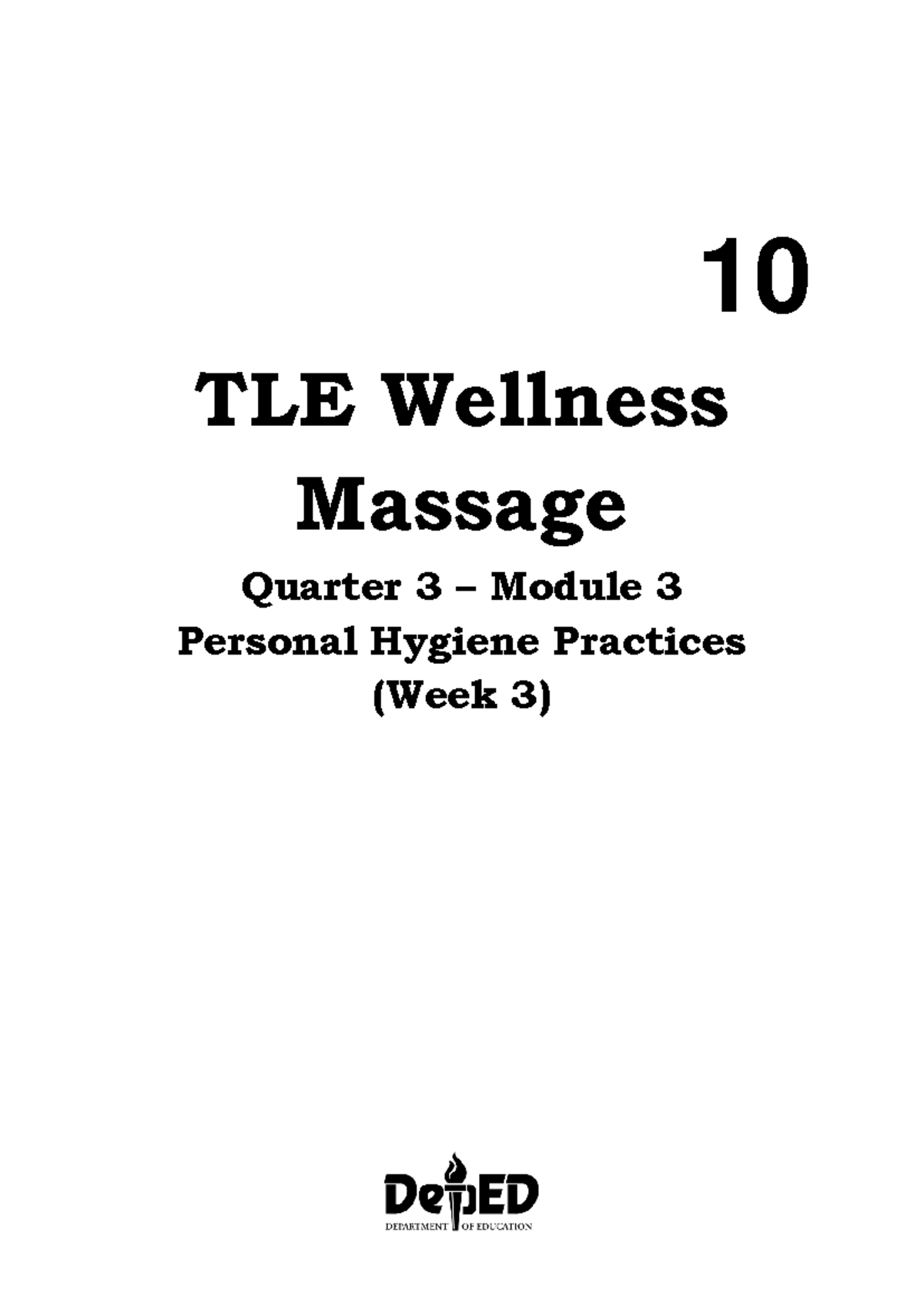 Wellness Massage TLE 10 Q3 Module 3: Personal Hygiene Practices - Studocu