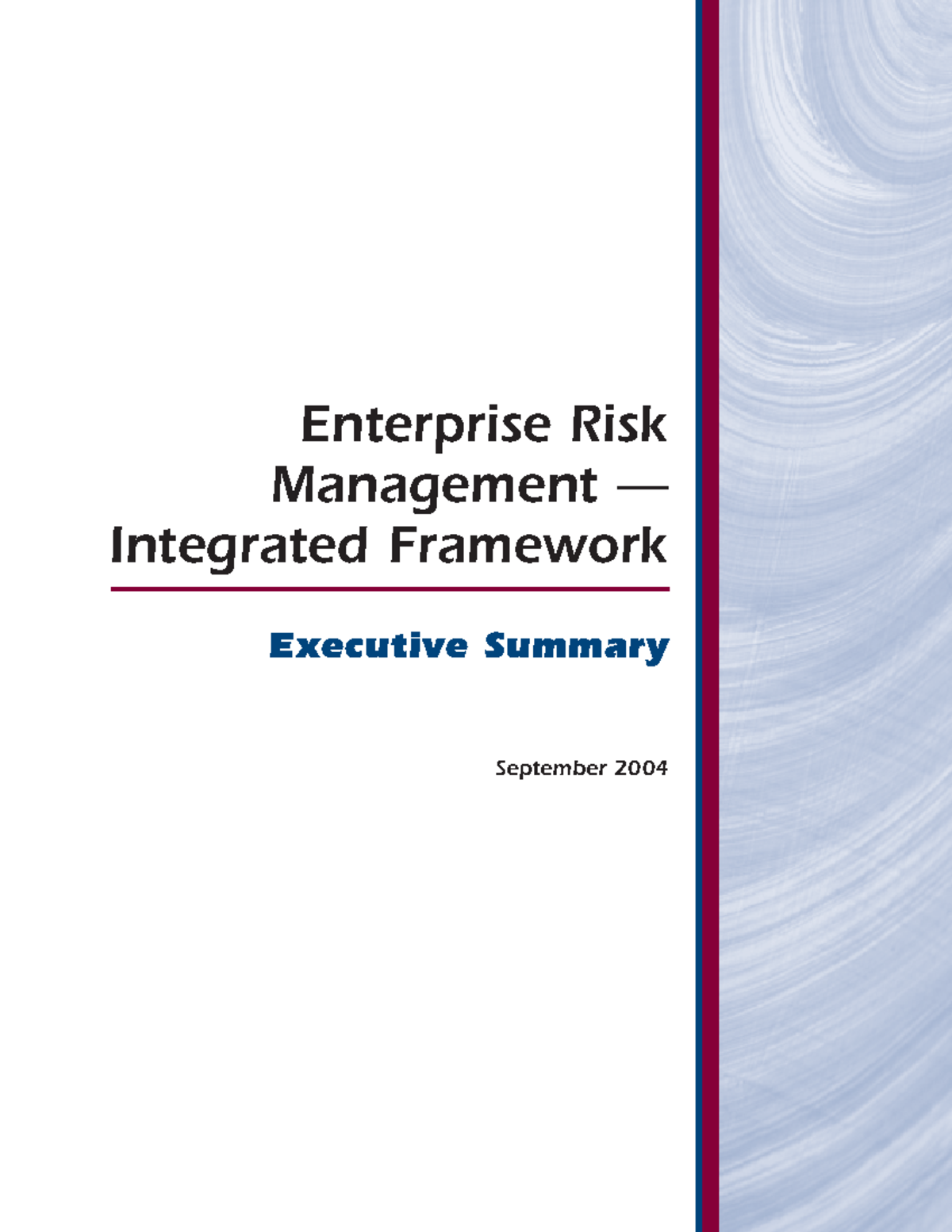 COSO ERM Executive Summary - Enterprise Risk Management Integrated ...