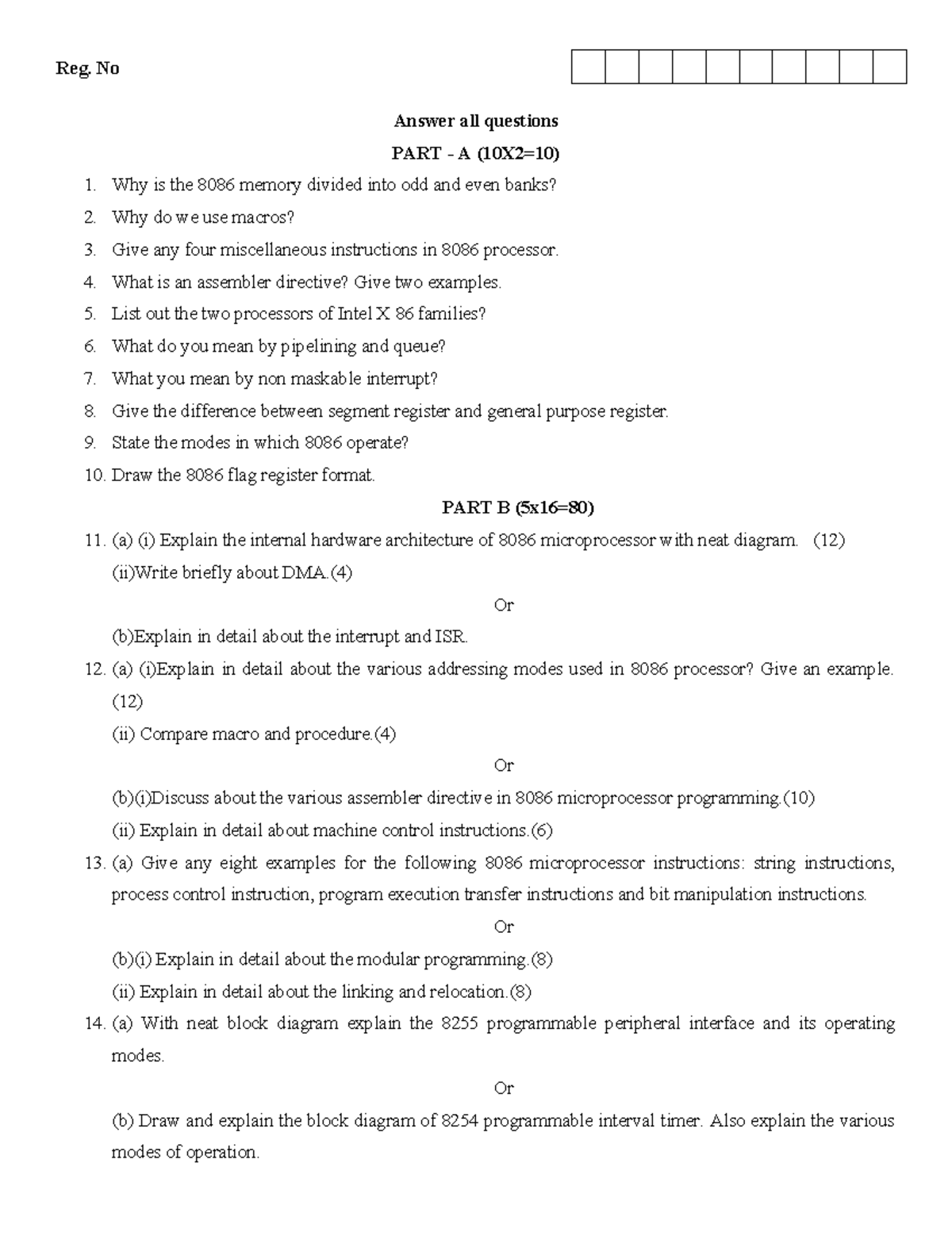 ICT 1 MPMC - NIL - Reg. No Answer all questions PART - A ( 10 X2=10 ...