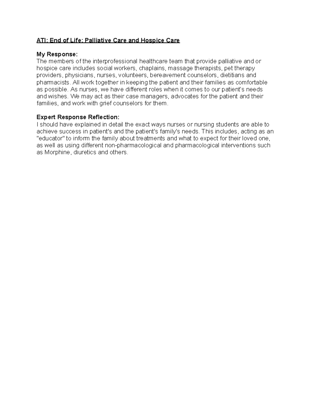 ATI End of Life Nursing: Palliative & Hospice Care Insights - Studocu