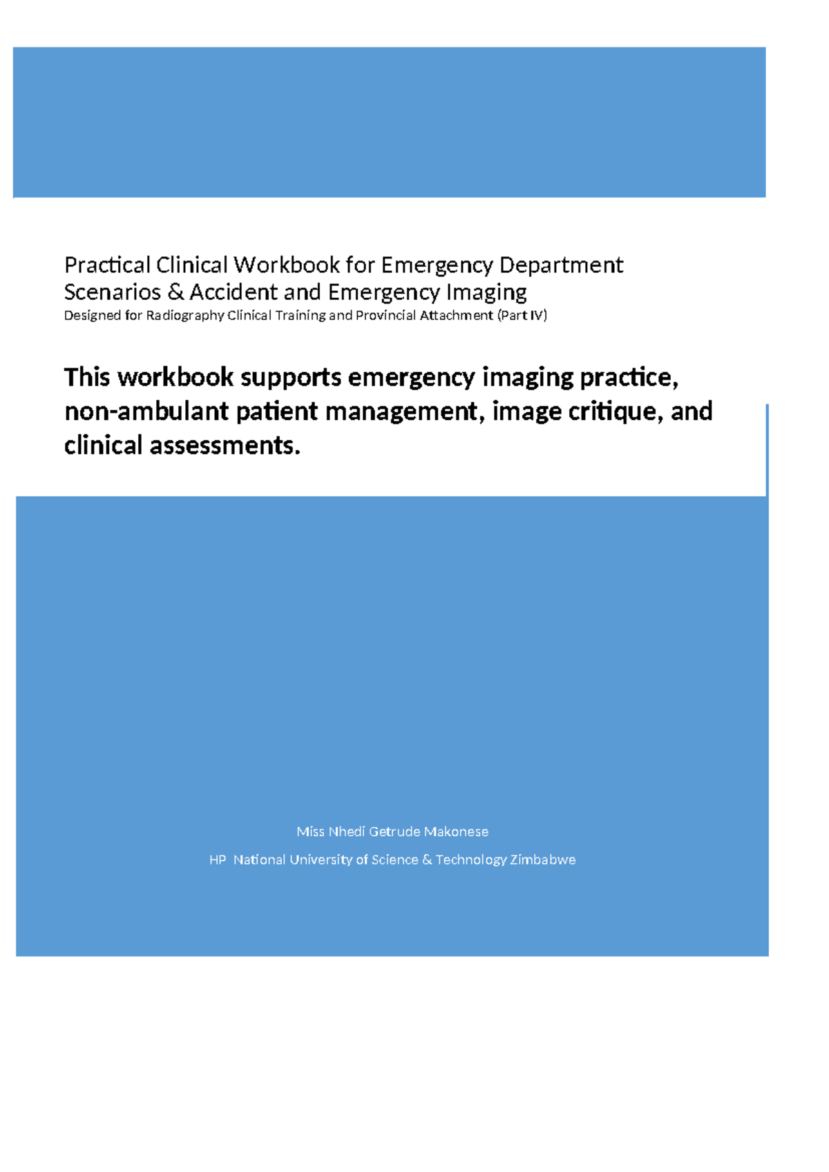 ED 101: Practical Clinical Workbook for Emergency Imaging Scenarios ...