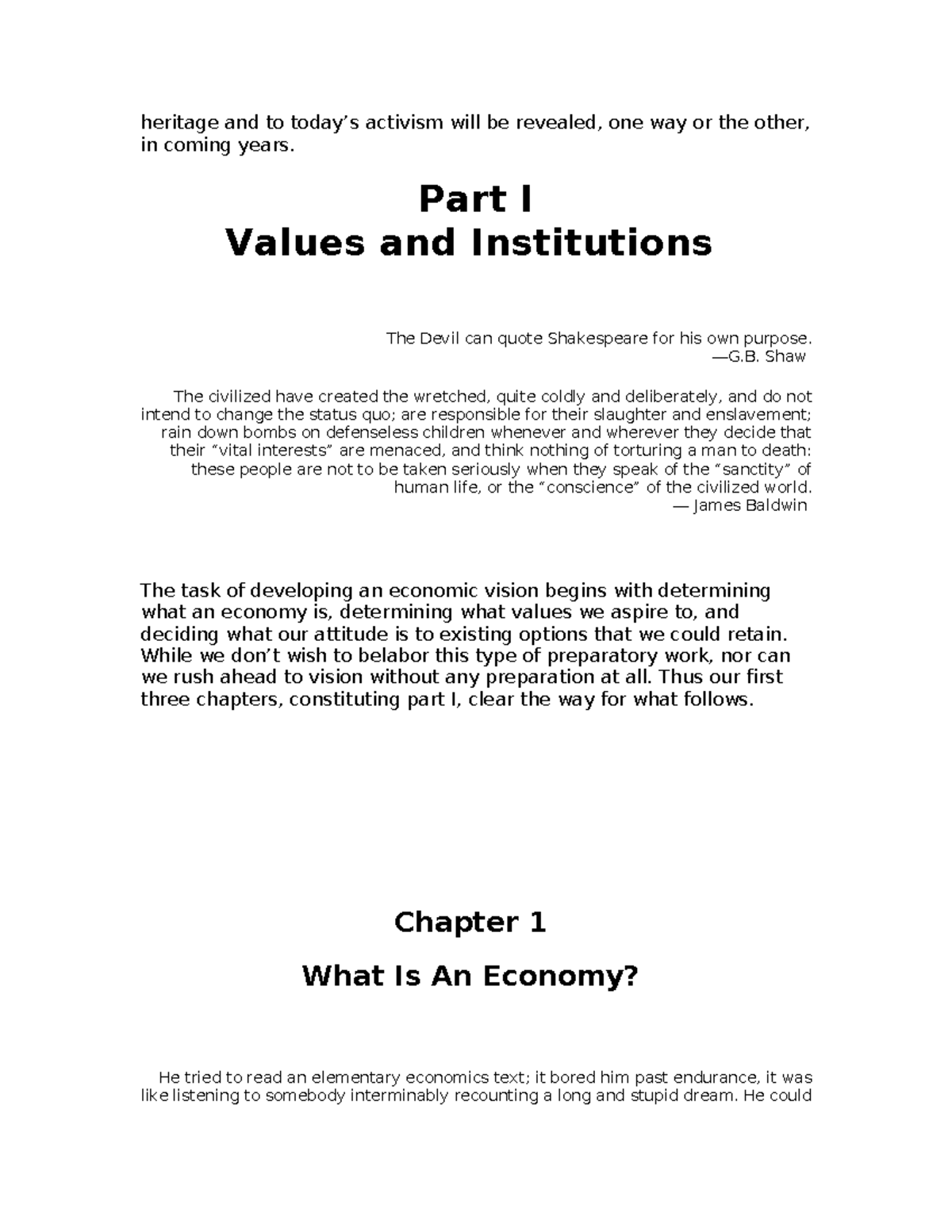 Michael Albert - Parecon Chapter 1 What is an Economy - heritage and to ...