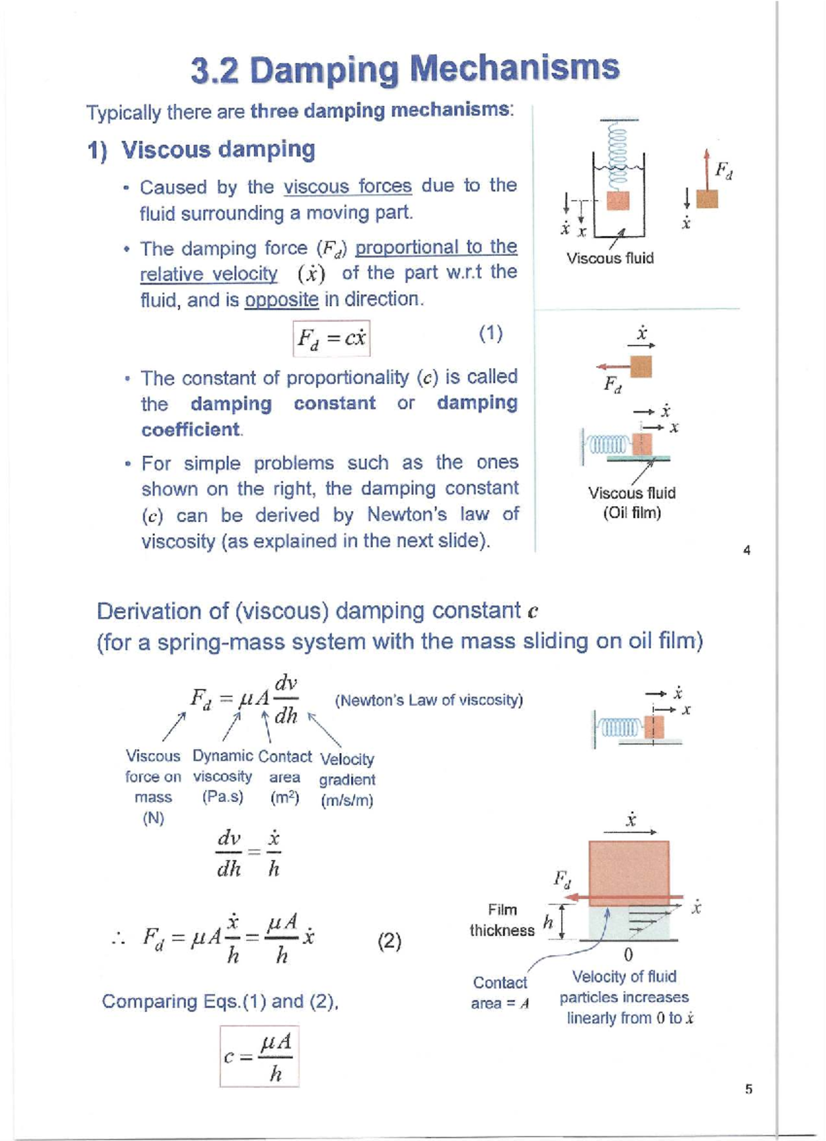Tutorial 9: Chapter 3 - Damping Mechanisms in Vibrations - Studocu