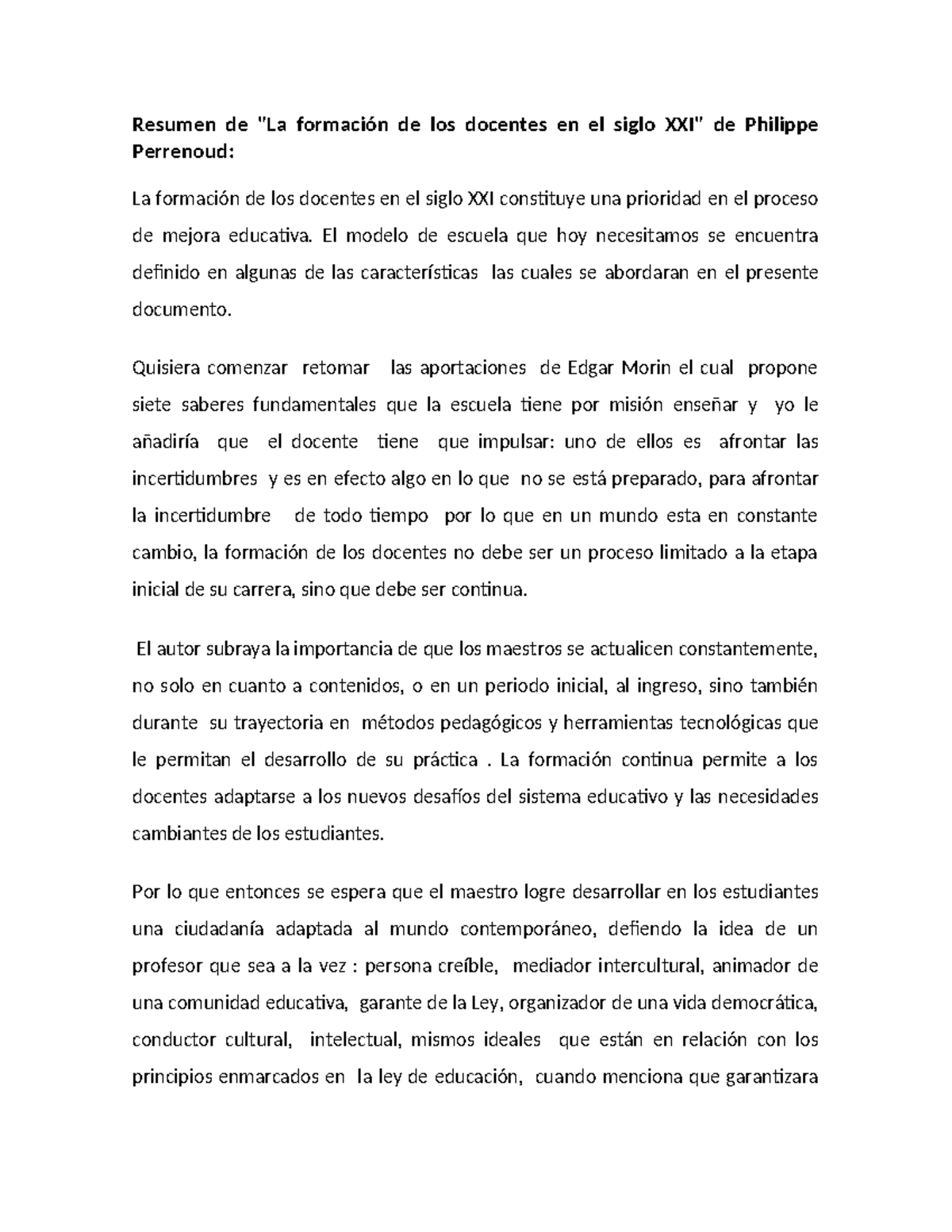 Reporte de Lectura 2: Formación Docente en el Siglo XXI - Studocu