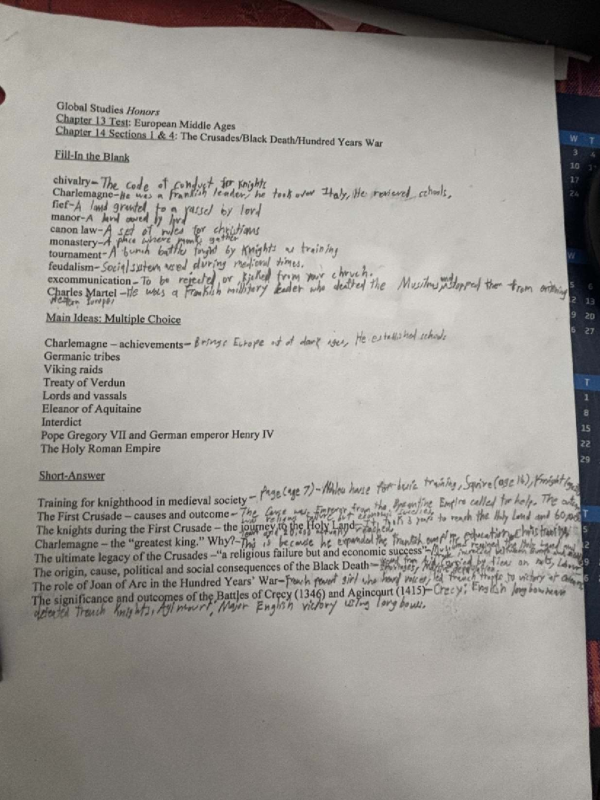 BUS101 Final Exam Study Notes: Key Themes of Medieval Europe - Studocu