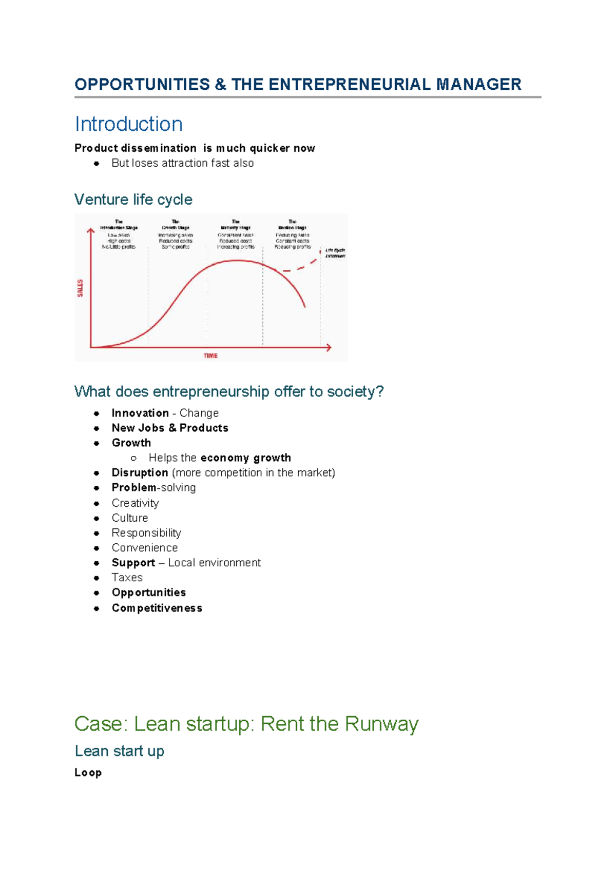 OPP & Entrep: Final Exam Notes on Entrepreneurial Management - Studocu