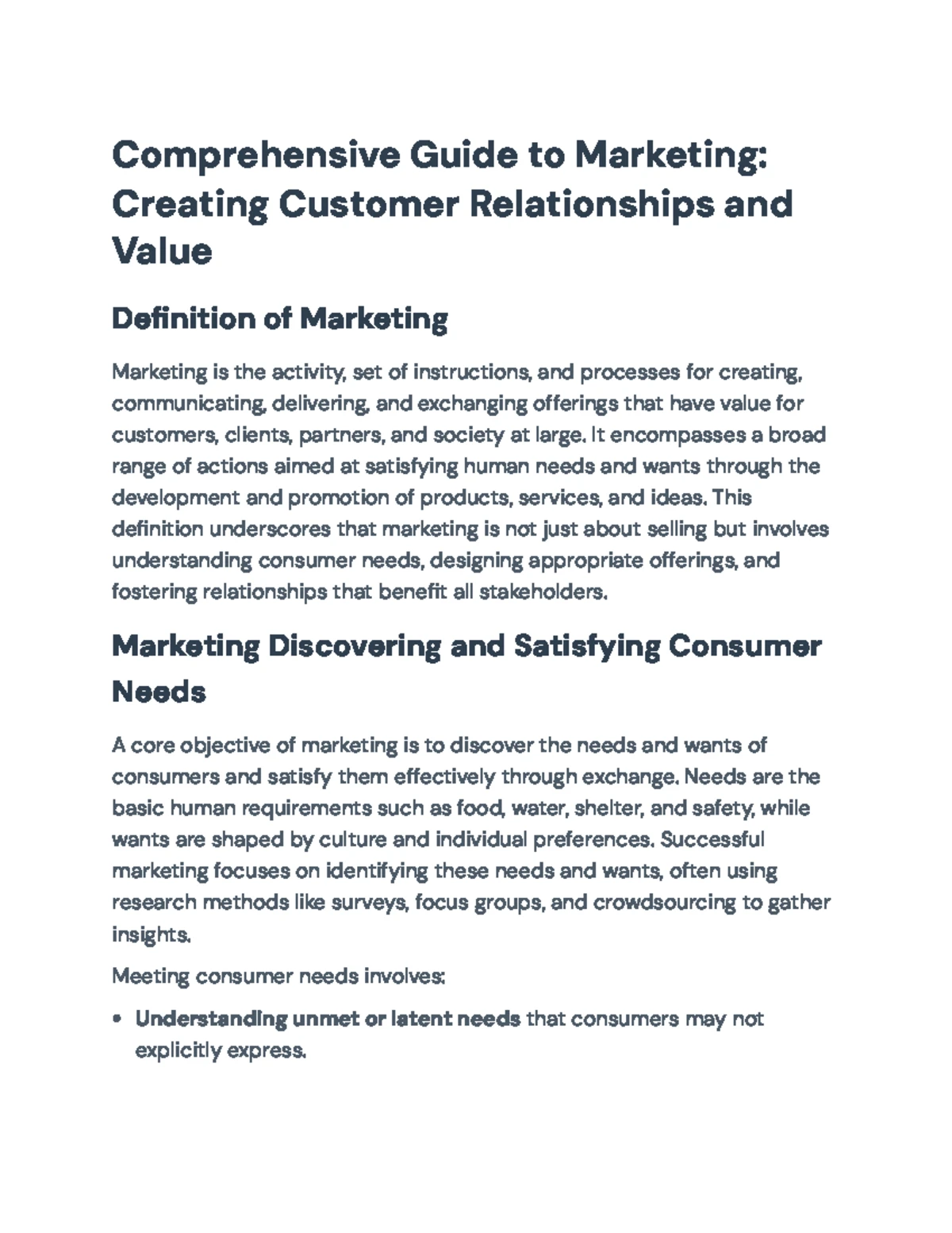 Comprehensive Guide to MKT 101: Strategies for Customer Relationships ...