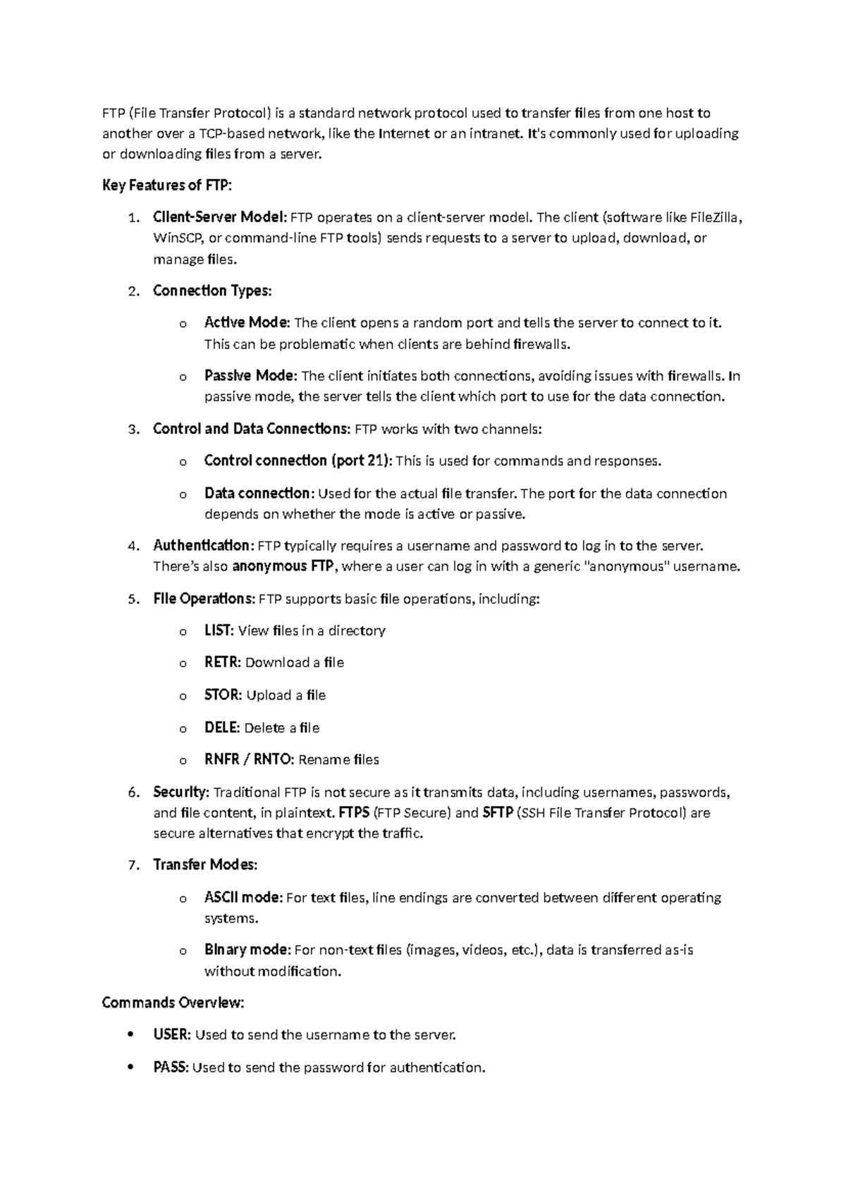 FTP Protocol - FTP (File Transfer Protocol) is a standard network ...