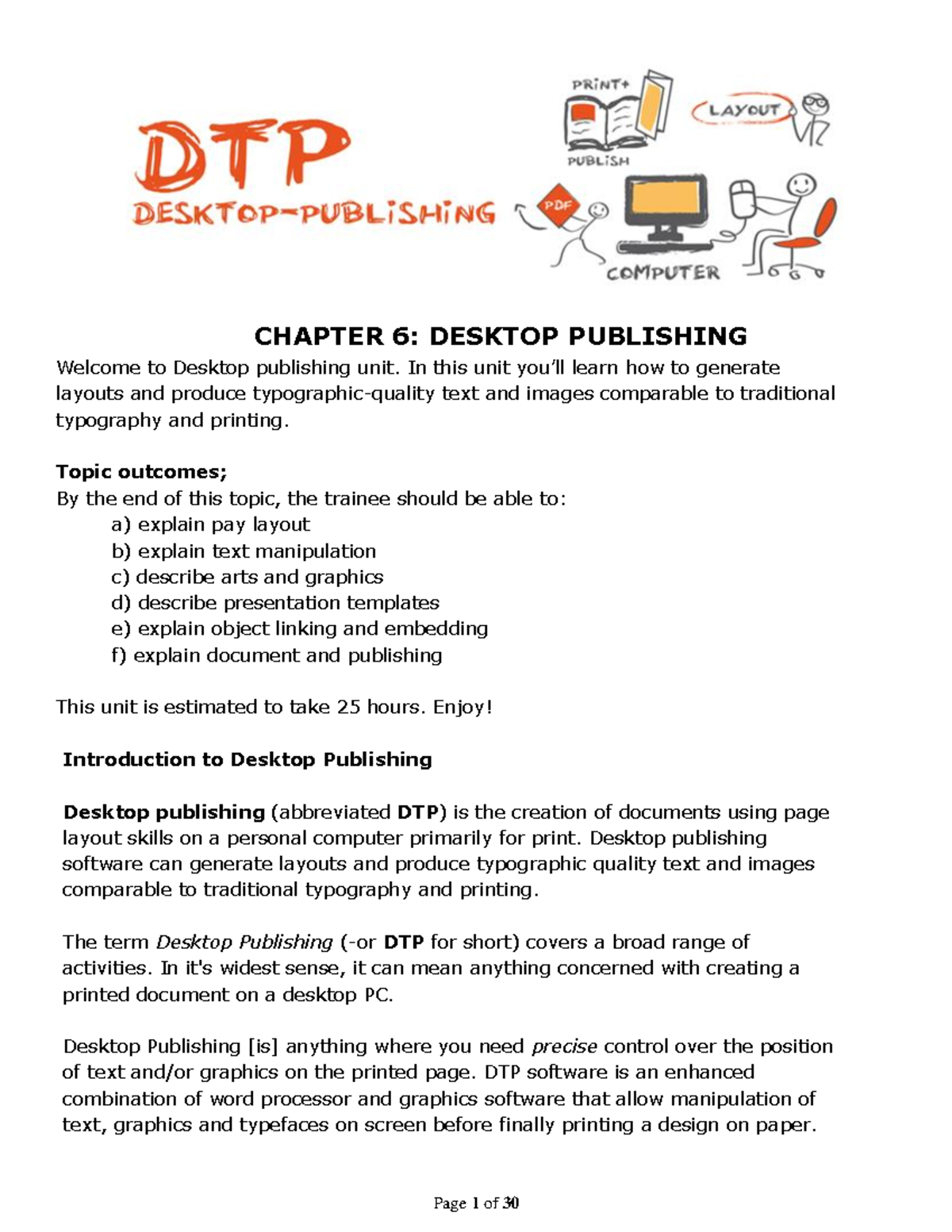 Chapter 6 - Desktop Publishing Techniques and Software (DTP101) - Studocu