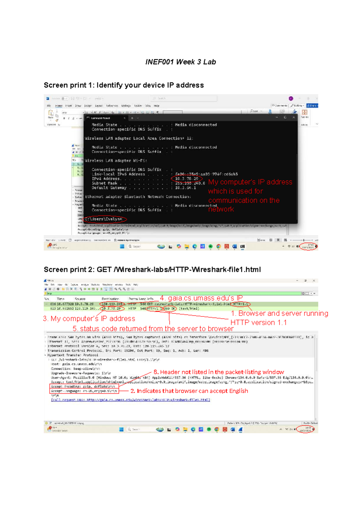 INEF001 Week 3 ICMP Wireshark Lab Task 1 HTTP - INEF001 Week 3 Lab ...