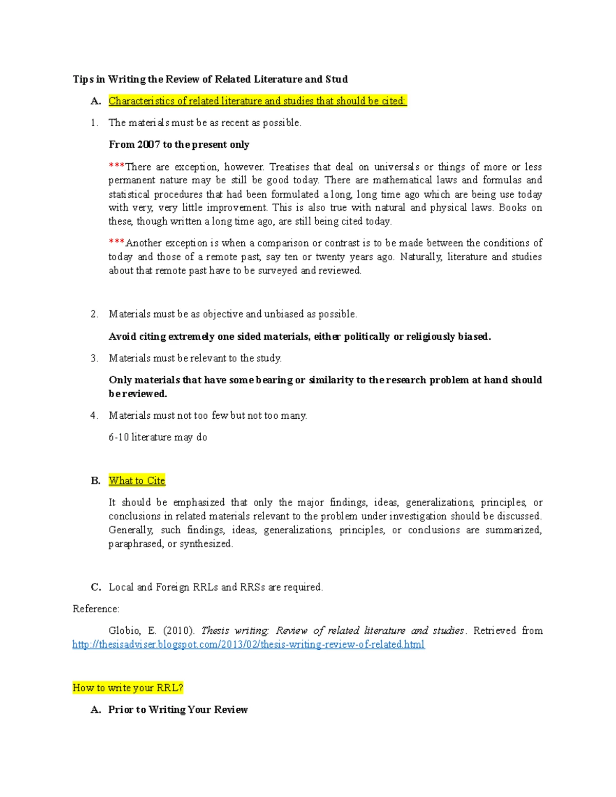 Research II Guide: Thesis Format and Structuring Guidelines - Studocu