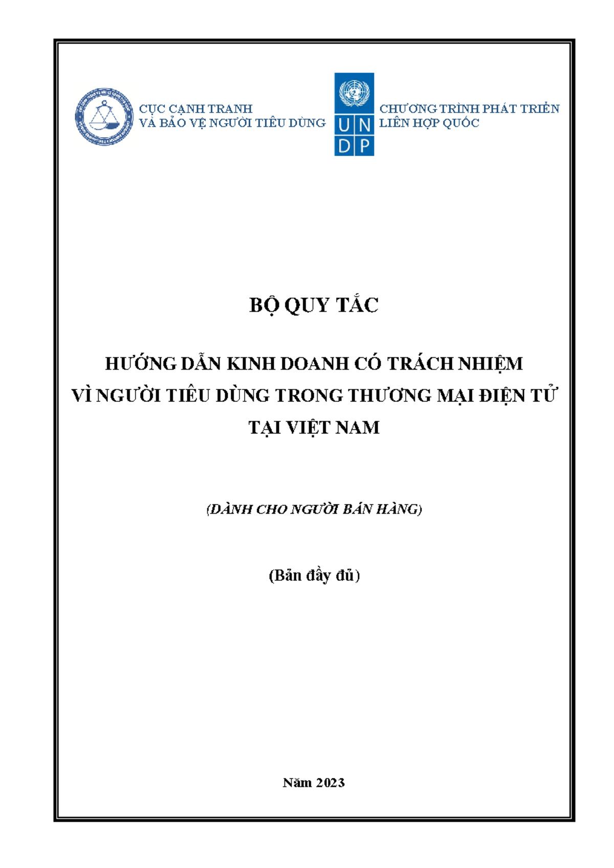 BỘ QUY TẮC HƯỚNG DẪN KINH DOANH CÓ TRÁCH NHIỆM TRONG TMĐT TẠI VIỆT NAM ...