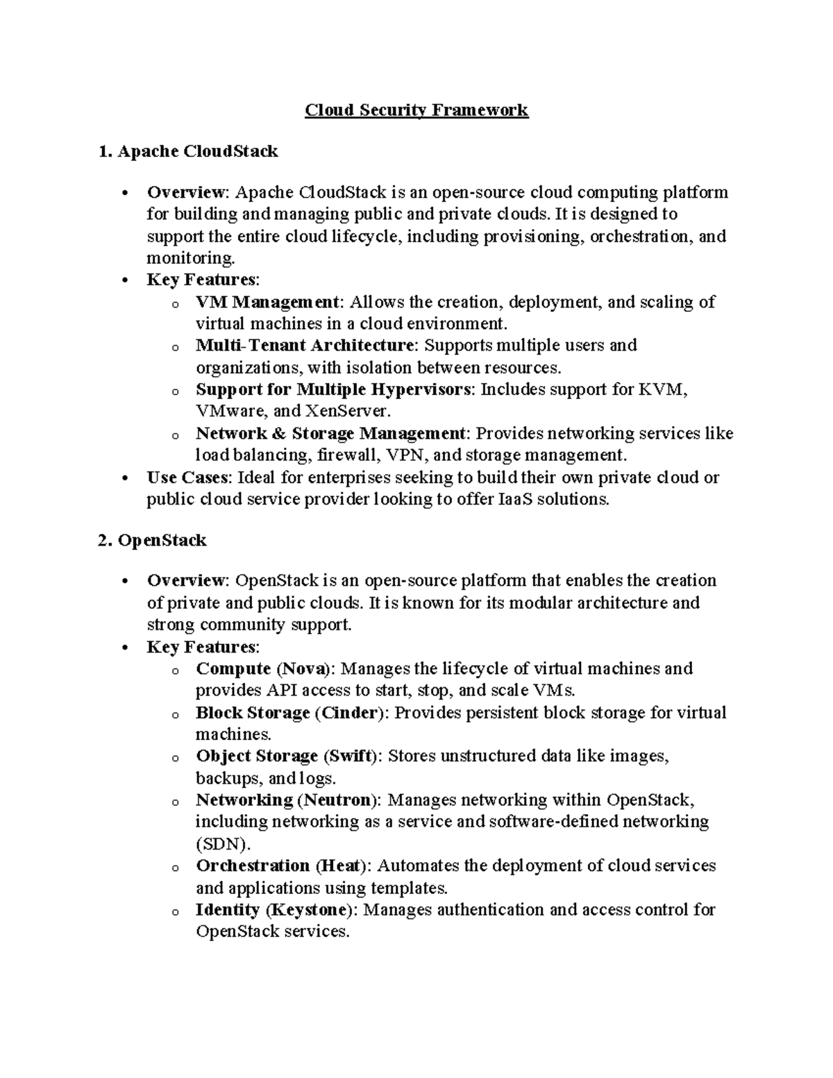 Cloud Security Framework - Cloud Security Framework Apache CloudStack ...