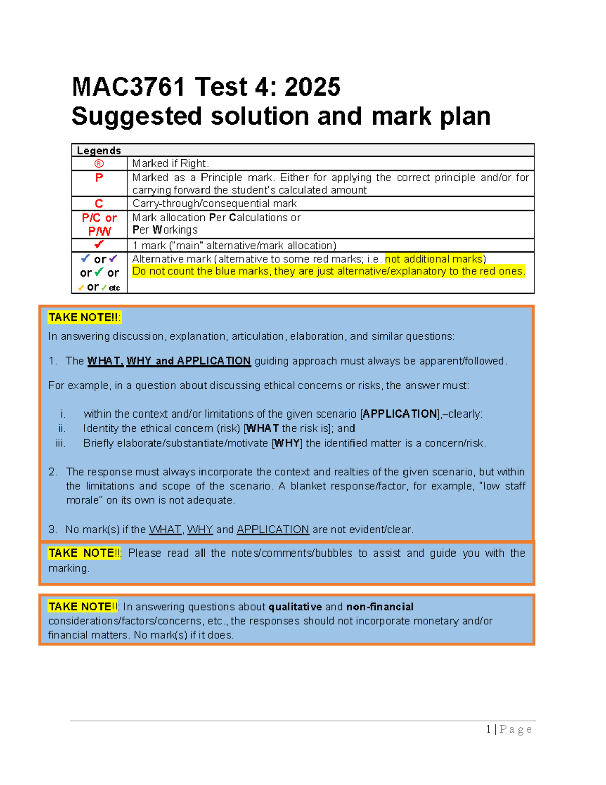 MAC3761 Test 4: 2025 Marking Plan and Suggested Solutions - Studocu