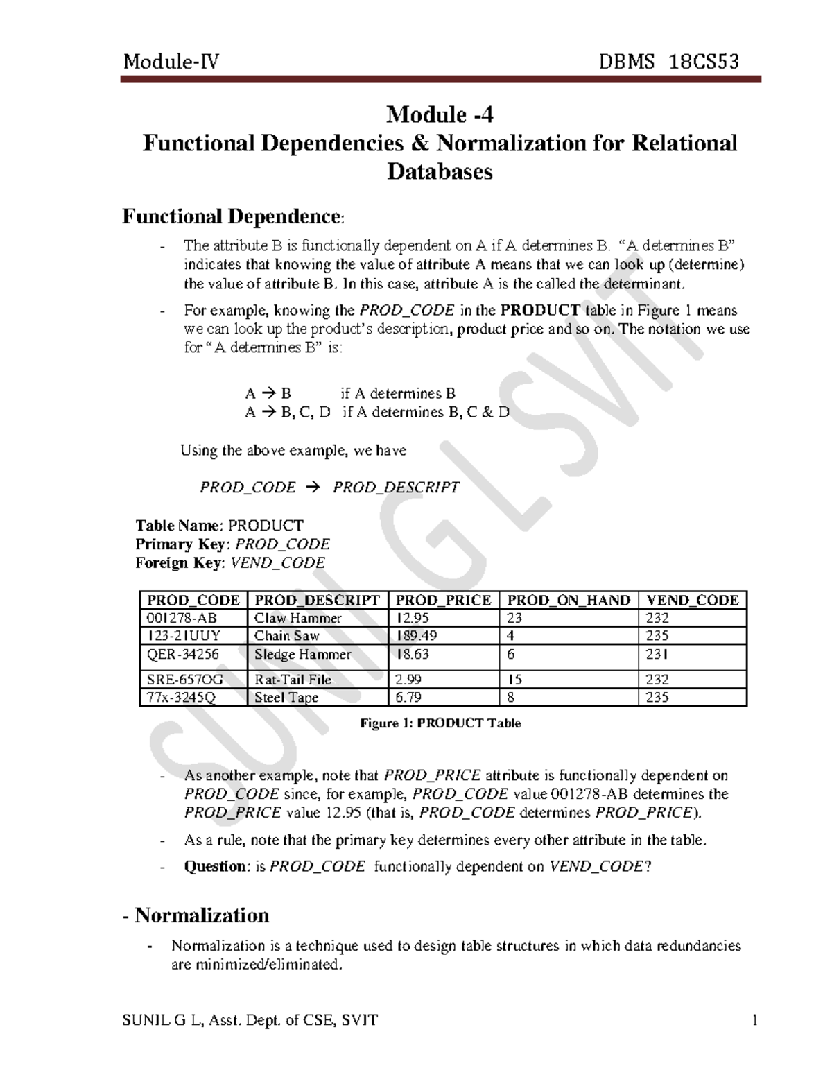 DBMS Module 3-part1 - Etn3y - Module - 4 Functional Dependencies ...