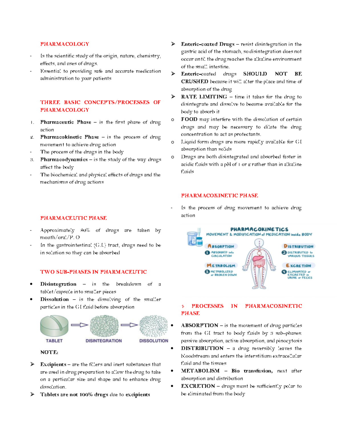 PHARM 101: Comprehensive Pharmacology Study Notes - Studocu