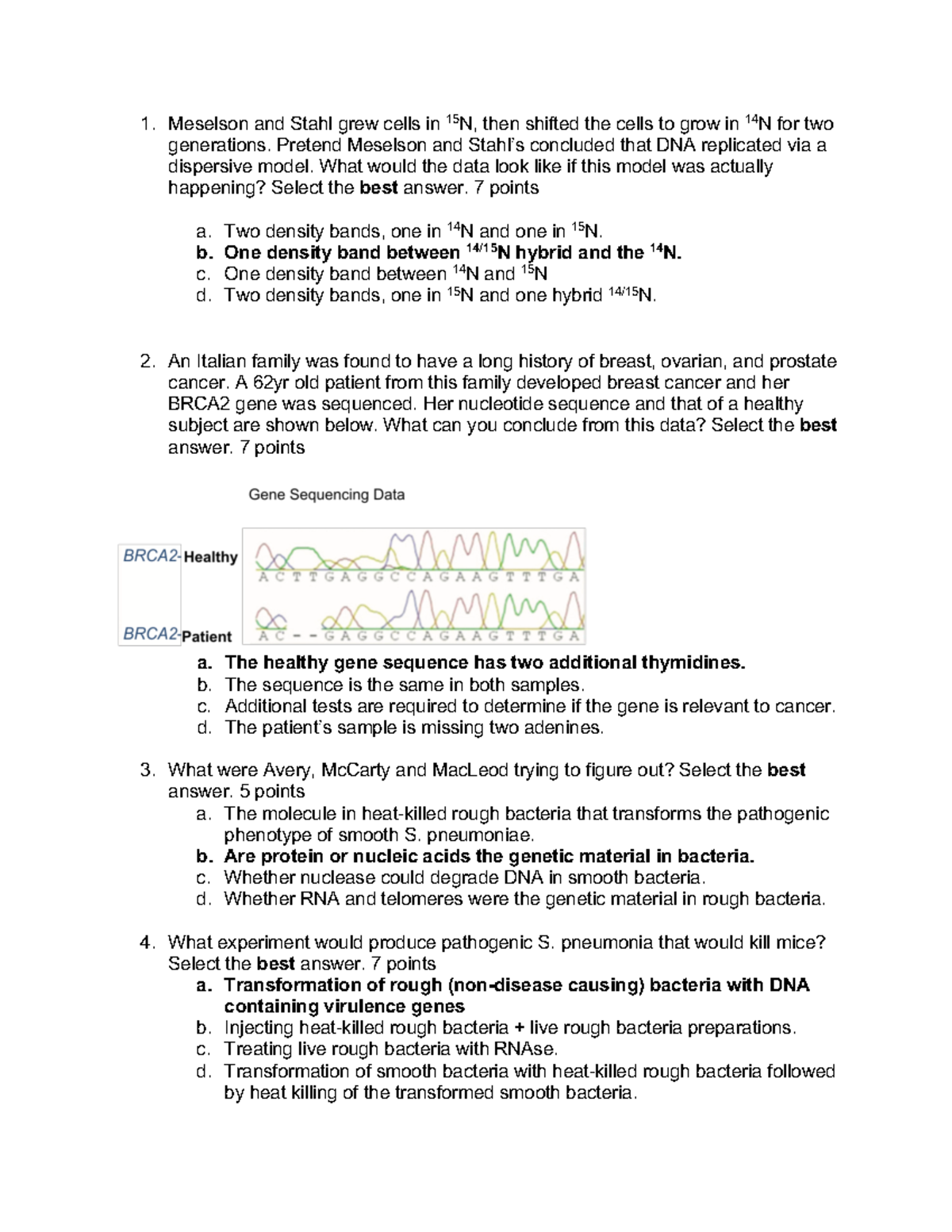 Tinoco BIO101 Exam 1 Practice Key and Answer Guide - Studocu